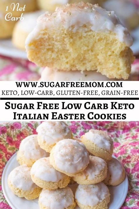 These Keto Italian Egg Biscuits are low carb, sugar free, gluten free and with an incredible texture so delicious and close to traditional Italian Easter cookies you will be amazed! Gluten Free Easter Cookies Recipes, Gluten Free Italian Easter Cookies, Easter Desserts Sugar Free, Easter Baking Gluten Free, Gluten Free Easter Cookies, Sf Desserts, Ketovore Recipes, Sunday Is Coming, Low Carb Italian