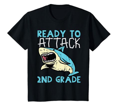 PRICES MAY VARY. Grab this cute Shark Ready To Attack 2nd Grade T-Shirt for your little son or daughter! It's the perfect back to school gift idea for boys, girls, kids from dad, mom or teacher for the first day of school in 2nd grade This Shark Ready To Attack 2nd Grade T-Shirt is a perfect gift for back to school, first day of school or last day of school graduation student kids, girls, boys who will proudly wear this second grade tee outfit clothing clothes apparel Lightweight, Classic fit, D School First Day, Cute Shark, Back To School Gift, School Gift, School Graduation, Last Day Of School, Back To School Gifts, Grade School, Tee Outfit