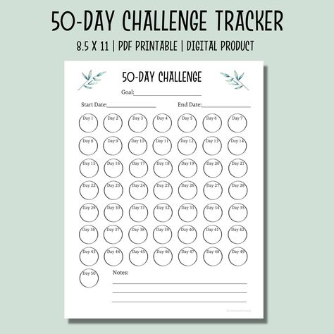 habit tracker printable circle 50 Days Challenge Tracker, 50 Day Challenge Tracker, 50days Challenge, 50 Day Challenge, Cute Habit Tracker, Free Habit Tracker Printable, Daily Habit Tracker Printable, Habit Tracker Printable Monthly, 30 Day Habit Tracker