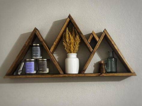 •Mountain Wood Shelf •2nd project -learning how to edit pictures Mountain Shelves, Mountain Shelves Nursery, Mountain Hanging Shelf, Wood Mountain Wall Shelf Diy, Mountain Toy Shelf, Wooden Projects, Editing Pictures, Wood Shelves, Woodworking