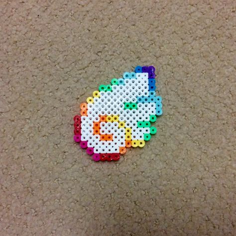 Perler beads colorful wing Wing Perler Beads, Y2k Perler Beads, Aesthetic Perler Beads, Melty Bead Designs, Melt Beads Patterns, Unicorn Wings, Modele Pixel Art, Bead Templates, Hamma Beads Ideas