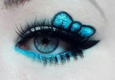 Scene Makeup Looks, Blue Hello Kitty, Funky Makeup, Scene Makeup, Swag Makeup, Ethereal Makeup, Unique Makeup, Emo Makeup, Eye Makeup Designs