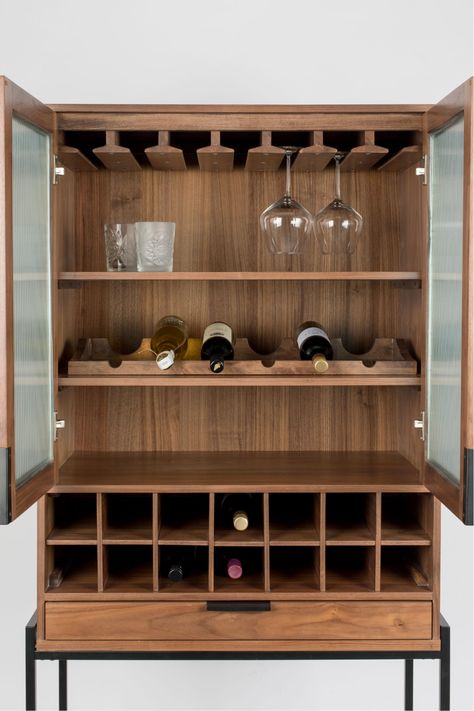 [CommissionsEarned] Brown Walnut Wine Cabinet | Zuiver Travis | Dutch Furniture Dutchfurniture.Com #winebarcabinet Wine Cabinet Design, Alcohol Cabinet, Art Du Vin, Bar Outdoor, Wine Bar Cabinet, Dutch Furniture, Drinks Cabinet, Interior Concept, Wine And Liquor