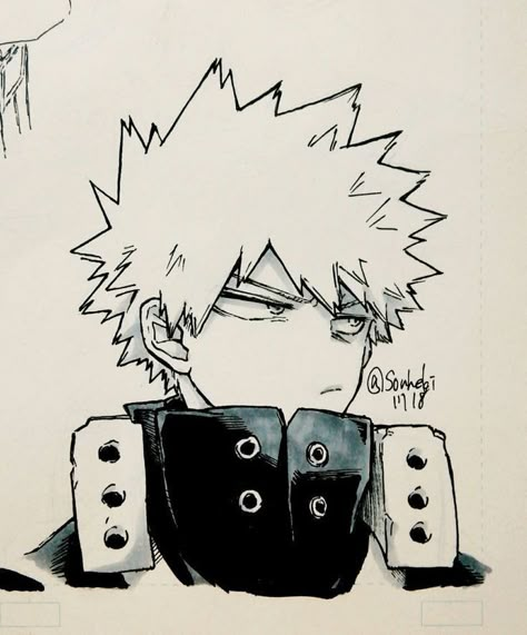 Bakugo Katsuki Fanart Cute, Bakugou Manga, Bakugo Katsuki, My Hero Academia Episodes, Anime Character Drawing, Sketchbook Art Inspiration, My Hero Academia Manga, Anime Sketch, Baku