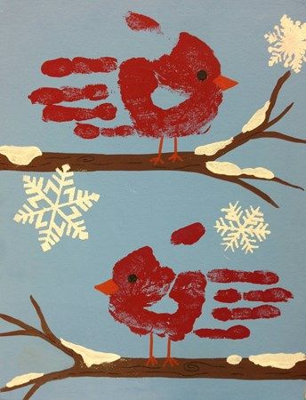 Handprint Winter Cardinal and Snowflakes craft for kids Hand Print Art, Christmas Crafts For Kids To Make, Handprint Crafts, Winter Crafts For Kids, Navidad Diy, Handprint Art, Crafts For Kids To Make, Childrens Crafts, Winter Art