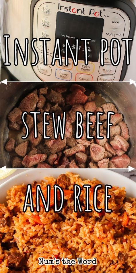 Unleash the magic of your Instant Pot with this savory Instant Pot Beef and Rice recipe. Perfect for a hearty meal on any day of the week! #instantpotbeefandrice #beefandrice #beefandriceinstantpot #instantpotbeefstewmeat #stewbeefandriceinstantpot #beefandricerecipe #instantpotbeefdinner #stewbeefdinner #ricewithstewbeef #instantpot #numstheword Instant Pot Beef Tips And Rice, Instant Pot Stew Beef, Instant Pot Bbq Beef, Beef Instant Pot Recipes, Stew Beef And Rice, Instant Pot Beef Recipes, Instant Pot Steak, Beef Tips And Rice, Instant Pot Stew