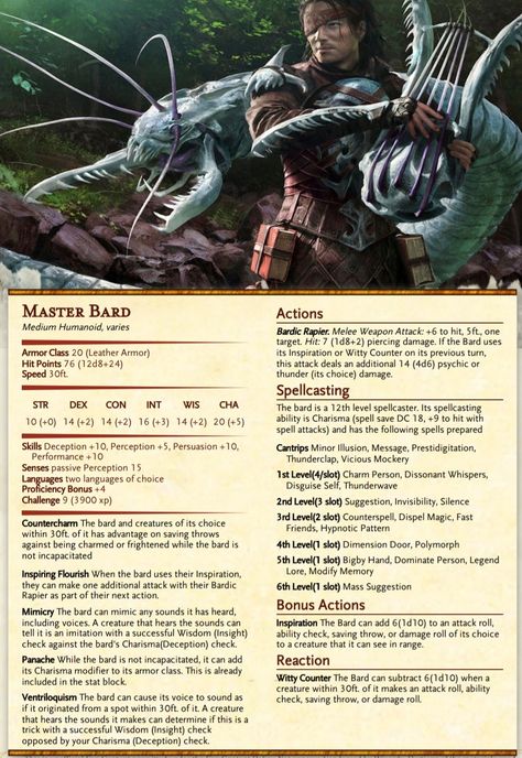 Dnd Homebrew Monsters Humanoid, Bards Dnd, Guerriero Samurai, Dnd Bard, Dungeons And Dragons Rules, Dnd Npc, Dnd Stats, D D Classes, Dnd Homebrew