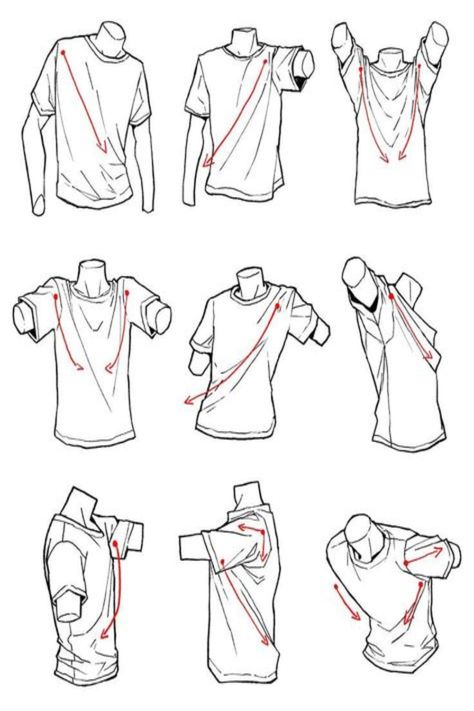 Oversized T Shirt Reference Drawing, Folds Reference Clothing, Tucked In Shirt Reference, Manga Clothes Drawing, Drawing Men Clothes, Shirt Wrinkles Reference, Torn Clothes Drawing Reference, Manga Clothes Reference, Oversized Shirt Drawing