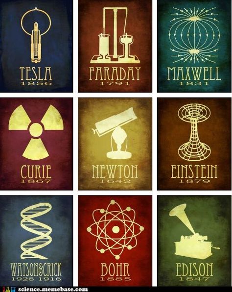 Great graphics representing our greatest scientists. Types Of Science, Science Posters, Starověký Egypt, Rosalind Franklin, Large Hadron Collider, Science Humor, Nikola Tesla, Science Facts, Science Classroom