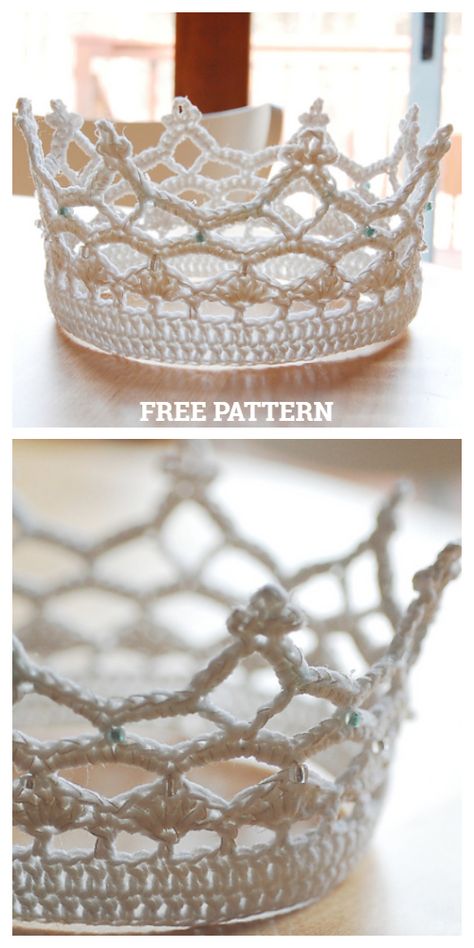 Lace Royal Crown Free Crochet Patterns Crochet Crown Pattern, Crochet Crown, Crown Pattern, Haken Baby, Crochet Stitches Patterns, Free Crochet Patterns, Love Crochet, Crochet Hat, Crochet For Kids