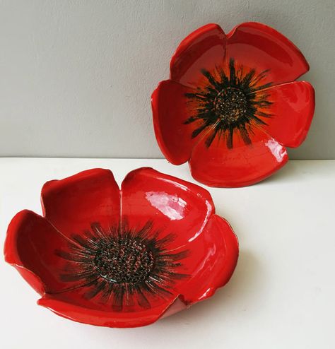 Poppy Ceramics, Poppy Pottery, Clay Poppies, Clay Poppy, Ceramic Poppy, Ceramic Poppies, Pottery Handbuilding, Poppy Design, Hand Built Pottery