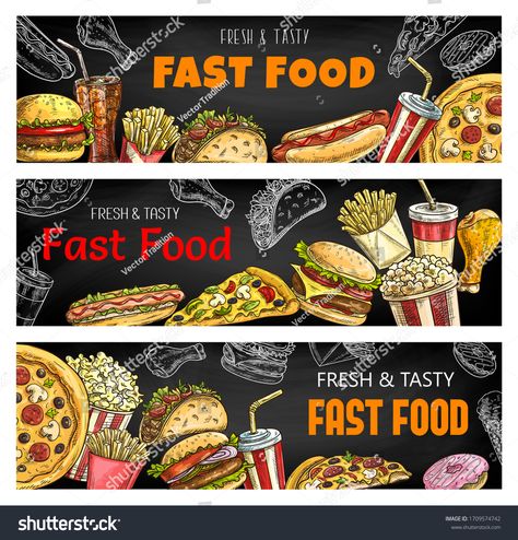 Fast Food Banner Design, Fastfood Restaurant, Menu Chalkboard, Menu Pizza, Coffee Shop Logo Design, Navratri Wishes, Food Menu Template, Chalkboard Poster, Mexican Tacos