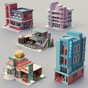 Yas Hotel, Kfc Restaurant, Cartoon Building, Hotel Ads, Container Cafe, Mcdonald's Restaurant, Container Bar, Bar Model, Shop Buildings