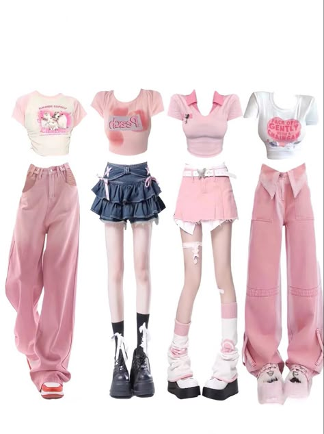 Pink Kpop Outfit, Pink Concert Outfit, Peony Aesthetic, Cute Pink Outfits, Fairy Grunge Style, Bff Matching Outfits, Korean Outfits Kpop, Kpop Concert Outfit, Girl Fashion Style