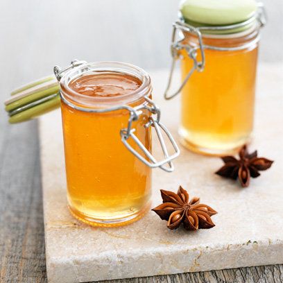 Apple and star anise jelly. For the full recipe, click the picture or visit RedOnline.co.uk Anise Recipes, Homemade Jellies, Fruit Butters, Canning Jam, Apple Jam, Jelly Recipe, Bbc Good Food, Jam And Jelly, Cooked Apples