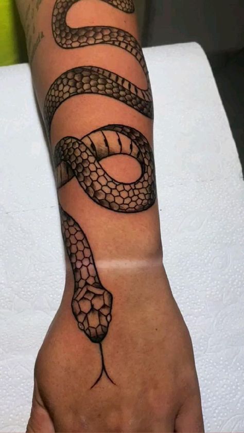 Snake Tattoo Design Traditional, Tattoo Design Traditional, Traditional Snake, Traditional Snake Tattoo, Around Arm Tattoo, Tattoo Snake, Snake Tattoos, Snake Tattoo Design, Elbow Tattoos