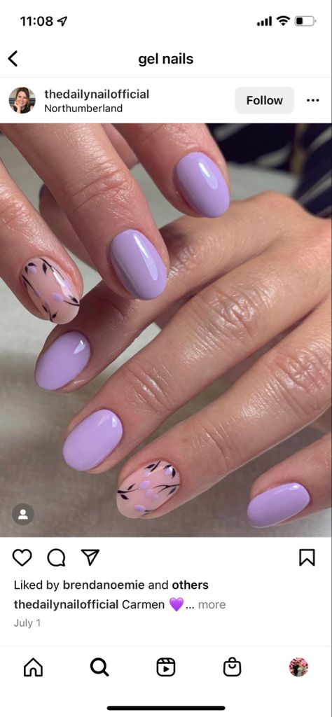 Purple Spring Nails Short, Purple Spring Nail Designs, Purple Short Nails Designs, Lilac Spring Nails, Purple Spring Nails, Purple Gel Nails, Bridesmaids Nails, April Nails, Nails Art Ideas