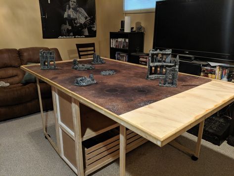 Wargaming Table. Warhammer Table, Wargame Table, Gaming Tables, Wargaming Table, Diy Miniatures, Board Game Table, Gaming Table, Table Diy, Game Table