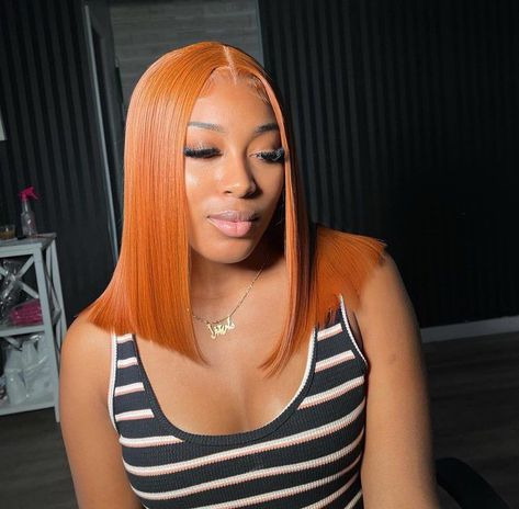 Sleeked Hairstyles, Bob Frontal, Color Lace Front Wigs, Bob Sew In, Hair Color Flamboyage, Gold Piercings, Diy Hair Wig, Movies Wallpaper, Ginger Color