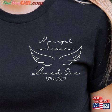 Mom In Heaven Shirt Loving Memory Of Tshirt Memorial Gift Rip T Rest Peace Tee Remembering Loved Ones Mothers Day T-Shirt Classic Check more at https://dadmomgift.com/product/mom-in-heaven-shirt-loving-memory-of-tshirt-memorial-gift-rip-t-rest-peace-tee-remembering-loved-ones-mothers-day-t-shirt-classic/ In Memory Tshirt Designs, In Memory Shirts Design, In Loving Memory T Shirts Ideas, In Loving Memory Shirts Ideas, Rest In Peace Shirts Ideas, Memorial Tshirt Ideas, Memorial Shirts In Loving Memory, Memorial Shirt Ideas, Memorial Shirts