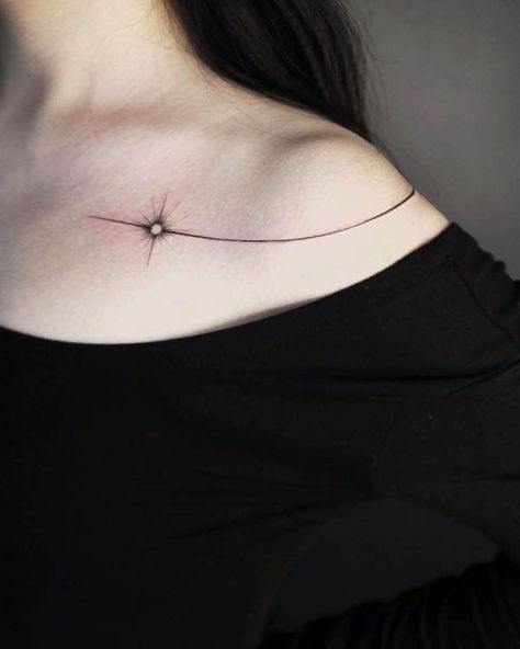 Collar Bone Tattoo Abstract, Pretty Collarbone Tattoos, Star Clavicle Tattoo, Feminine Collarbone Tattoos, Clavicle Tattoo Design, Symmetric Collarbone Tattoo, Six Pointed Star Tattoo, Neck Collar Bone Tattoo, Collar Bone Tattoo Dainty