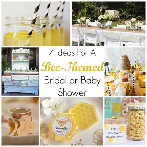 7 Ideas For A Bee-Themed Bridal or Baby Shower Spring Bridal Shower Themes, Bridal Shower Tea Party Theme, Bridal Shower Centerpieces Diy, Unique Bridal Shower Favors, Bridal Shower Menu, Bridal Shower Decorations Diy, Wedding Shower Themes, Bridal Shower Planning, Bee Baby Shower Theme