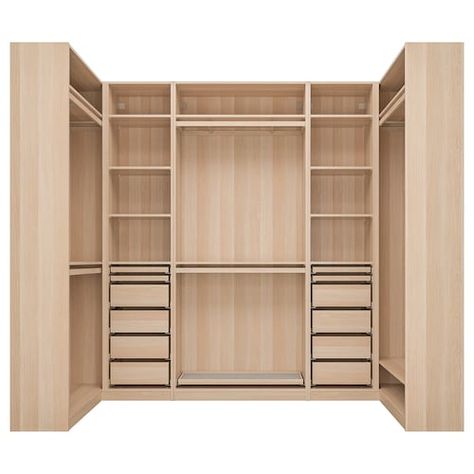 Walk In Wardrobe Narrow Space, Ikea Pax Corner Wardrobe, Pax Corner, Pax Corner Wardrobe, Ikea Pax System, Dressing Ikea, Garderobe Design, Armoire D'angle, Corner Wardrobe