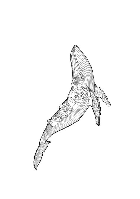 Whale 52 Tattoo, Wale Tattoos, Whale Line Drawing, Whale Tattoo Design, Whale Tail Tattoo, Humpback Whale Tattoo, Sea Life Tattoos, Chaos Tattoo, Tattoos Cute