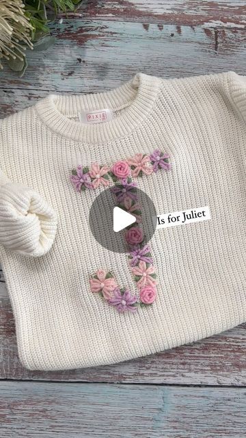 Embroidered Jumper Diy, Personalised Jumpers, Embroidered Sweaters, Embroidery Yarn, Crewel Embroidery, Yarn Projects, Embroidered Sweater, Diy Kit, My Day