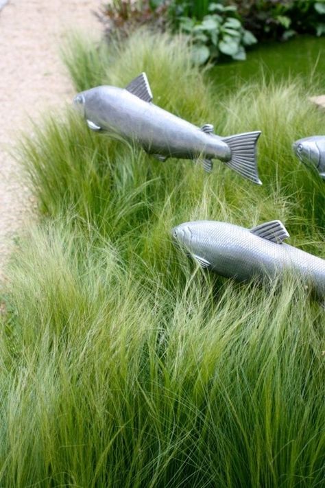 Fish Sculptures, Metal Fish, Chelsea Flower, Chelsea Flower Show, Flower Show, The Grass, A Sea, Chelsea, Fish