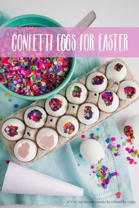 My Name Is Snickerdoodle: How To Make Fun Confetti Eggs for Easter How To Make Confetti, Confetti Eggs, Easter Food Crafts, Eggs For Easter, Easter Appetizers, Easter Lunch, Diy Confetti, Hippity Hoppity, Family Easter