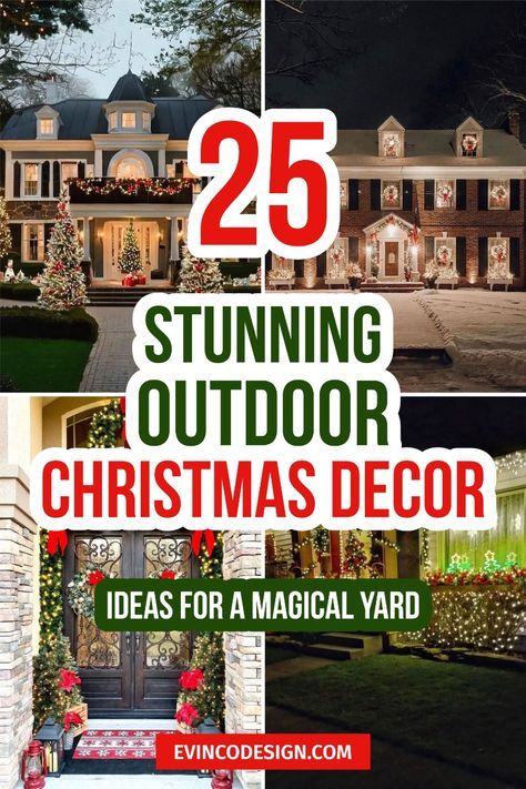 Christmas Rooftop Decorations Outdoor, Magical Yard, Outdoor Christmas Decorations Ideas, Outdoor Christmas Light Displays, Whimsical Yard, Outdoor Christmas Decorations Yard, Christmas Decorations Ideas, Magic Home, Front Door Christmas Decorations