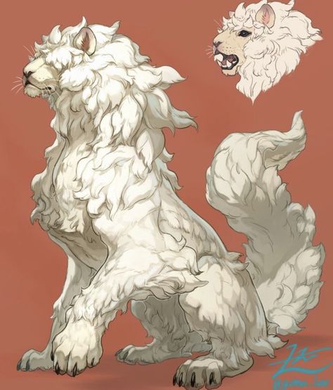 Le Yamamura, Lion Dog, Creature Artwork, Mythical Animal, Cute Fantasy Creatures, Fantasy Beasts, Creature Drawings, Monster Concept Art, Fantasy Creatures Art