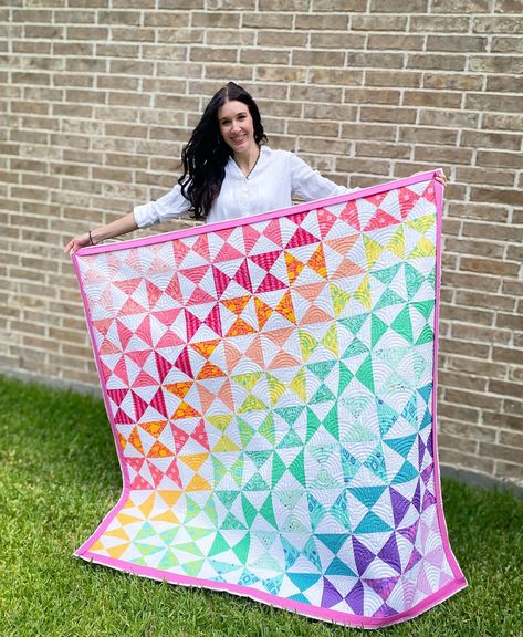 Quilt of Many Colors, PDF Instant Download Quilt Pattern, Beginner Friendly Quilt Pattern, Rainbow Quilt - Etsy Rainbow Quilt Patterns, Throw Size Quilt, Rainbow Quilts, Bright Quilts, Stained Glass Quilt, Pattern Rainbow, Solid Quilt, Pattern Quilt, Quilt Sewing Patterns