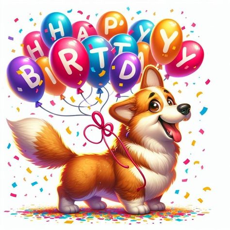 Happy Birthday Corgi, Basset Dog, Birthday Wishes Pics, Funny Happy Birthday Wishes, Birthday Memes, 4 Birthday, Panda Birthday, Corgi Funny, Happy Birthday Lettering