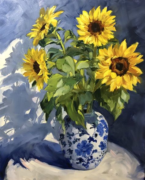 Face The Sun, Sunflower Art, Sunflower Painting, Still Life Art, Flower Art Painting, Jolie Photo, Oil Pastel, 그림 그리기, Floral Painting