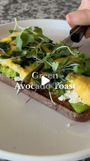 Dani Mathews on Instagram: "Here’s the recipe for the avocado toast 💚

What you need:
2 eggs, whisked
Handful baby spinach, chopped
1/2 tbsp butter @kerrygoldusa 
1/2 avocado @avocadosfrommexico 
1/4 cup mozzarella
Toast! I used @risebakerysc country sourdough
Crumbled feta
Microgreens 
@getgraza to top it off 
Salt & pepper 

On a pan set to med heat, melt butter snd sauté  spinach. Add eggs, mozz, salt & pepper, and turn heat to low, cover and let cook all the way. While that’s cooking, toast your bread and cut up your avocado. Smash it on the toast, add feta, seasonings, finishing oil, and top it with the omelette. Add micro greens for garnish and bonus nutrients and enjoy!

#breakfast #avocadotoast #omelette #healthybreakfast" Sauté Spinach, Mozzarella Toast, Avocado Smash, Micro Greens, Sauteed Spinach, Breakfast Foods, Cut Up, 2 Eggs, Pan Set