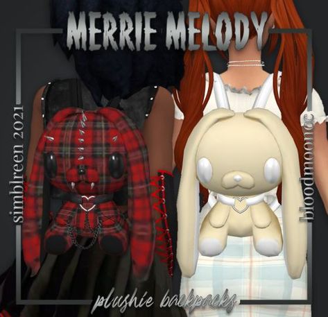 Sims 4 Cc Kpop Accessories, Sims 4 Cc Wheelchair, Sims 4 Cc Goth Accessories, Emo Sims 4 Cc, Kpop Sims 4 Cc, Sims 4 Kpop Cc, Sims4 Accessories, Melody Backpack, Rabbit Stuffed Animal