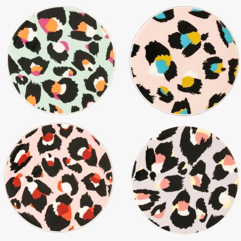 Trouva: Leopard Print Ceramic Coasters Set Of 4 Eleanor Bowmer, Round Coasters, Shell Station, Personalised Prints, Ceramic Coasters, Stylish Kitchen, Christmas Delivery, Coasters Set, Fine China