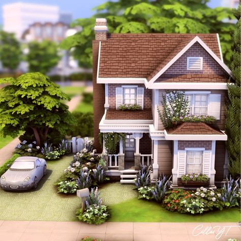 Small House Plans Sims 4, 20x15 Sims 4 House Plan, Cute Sims 4 Base Game Houses, Sims 4 House Plans Base Game, Sims 4 Cozy House Base Game, Sims Houses Small, Sims 4 House Newcrest, Sims 4 2 Story Houses Layout, Newcrest Sims 4 House