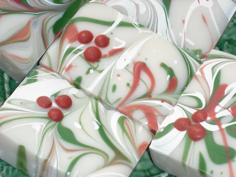 HOLIDAY Soap PARTY Soap BULK Soap / pre order / by JOANSGARDENS Holiday Soap, Handmade Soap Recipes, Christmas Soap, Cold Process Soap Recipes, Pretty Soap, Decorative Soaps, Rosemary Mint, Holiday Scents, Cold Process