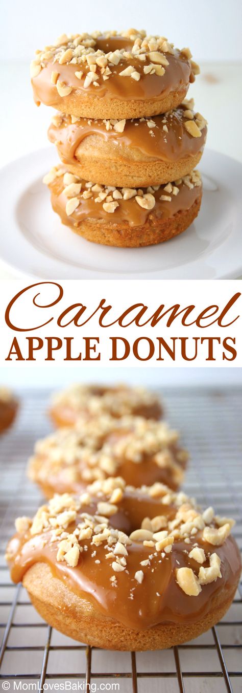 Caramel Apples Homemade, Easy Donut Recipe, Fried Dessert, Donuts Donuts, Easy Donuts, Apple Donuts, Baked Donut Recipes, Glazed Donuts, Caramel Glaze