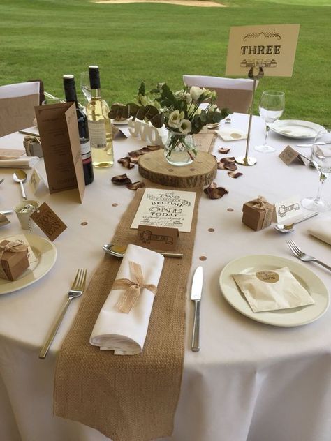 Hessian burlap wedding table runners   #wedding #weddingideas #countryweddings Burlap Wedding Table Runners, Deco Table Champetre, Burlap Wedding Table, Hessian Wedding, Hessian Table Runner, Rustic Burlap Wedding, Wedding Burlap, Burlap Ideas, Burlap Runners