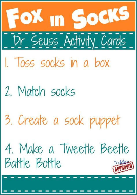 Dr. Seuss Activity Cards & International Book Giving Day Blog Hop - Toddler Approved I Wish I Had Duck Feet Activities, Birthday Games For Toddlers, Dr Seuss Activity, Dr Seuss Preschool Activities, Dr Seuss Preschool, Fox In Socks, Dr Seuss Classroom, Dr Seuss Activities, Dr Seuss Crafts