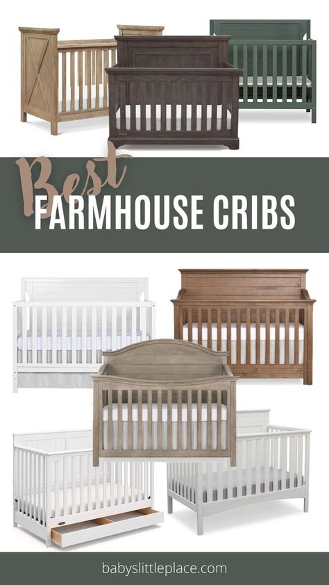 Ikea Nursery Storage, Rustic Crib, Farmhouse Style Nursery, Farmhouse Cribs, Modern Girl Nursery, Country Nursery, Farmhouse Nursery Decor, Ikea Nursery, Boy Nursery Themes