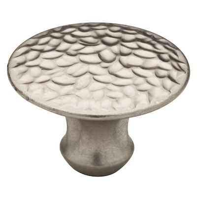 Brainerd Hammered 1-1/2-in Vintage Nickel Round Traditional Cabinet Knob in the Cabinet Knobs department at Lowes.com Pulls For White Cabinets, Silver Cabinet Hardware, Kitchen Window Shelves, Round Cabinet, Rustic Modern Kitchen, New Kitchen Designs, Traditional Cabinets, Kitchen Decor Themes, Kitchen Cabinet Knobs