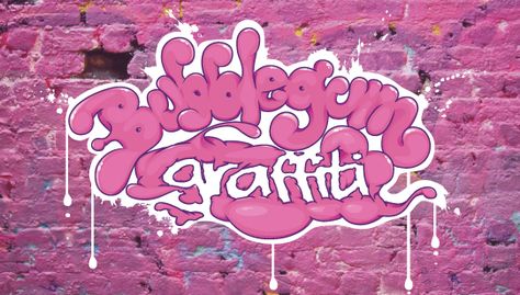 Logo Pinterest, Blowing Bubble Gum, Graffiti Logo, New Logo Design, Blowing Bubbles, New Logo, Bubblegum Pink, Custom Logo Design, Graffiti Art