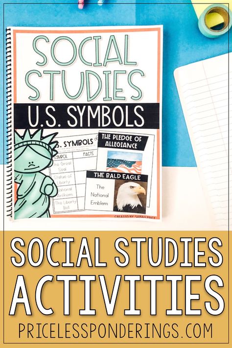 U.S. symbols and patriotism will come to life in your 2nd and 3rd grade class with these fun worksheets and activities. Us Symbols 2nd Grade, American Symbols Kindergarten, Second Grade Social Studies, Social Studies Elementary, American Symbols, Social Studies Activities, Social Studies Lesson, Study Journal, Digital Reading