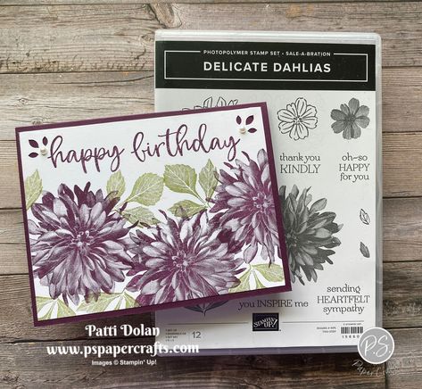 Stamping Up Delicate Dahlias, Stampin Up Delicate Dahlias Card Ideas, Stampin Up Delicate Dahlias, Stampin Up Birthday Cards For Women 2023, Stampin Up Delicate Dahlias Cards, Stampin Up Birthday Card Ideas, Delicate Dahlias Stampin Up Cards, Biggest Wish Stampin Up Cards, Stampin Up Biggest Wish