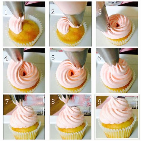 15% off Cupcake Decorating Tips from Love2bake via KarasPartyIdeas.com #FrostingTips #CakeDecorating #CupcakeDecorating #DIY (4) Ways To Decorate Cupcakes, How To Decorate Cupcakes, How To Decorate Cakes, Frost Cupcakes, Plain Kitchen, Cupcake Piping, Decorate Cupcakes, Cupcake Decorating Tips, Cake Liner